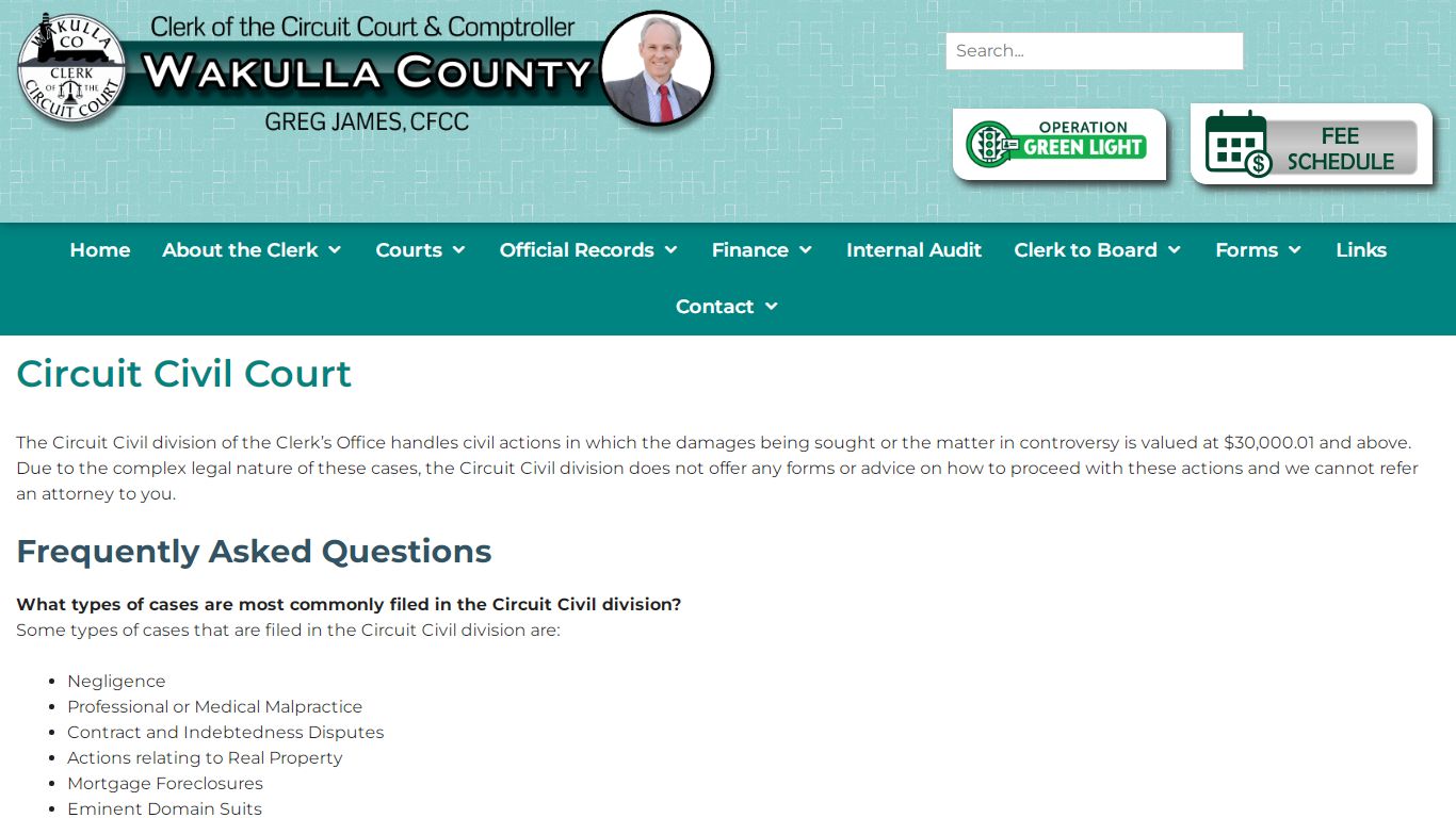 Circuit Civil Court – Wakulla County Clerk of Circuit Court & Comptroller